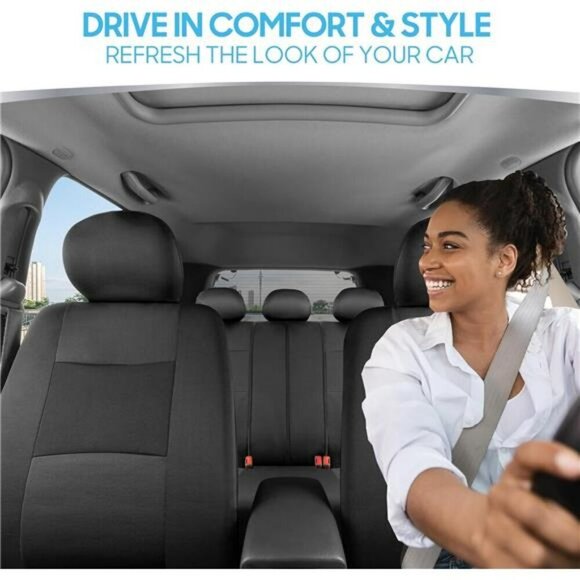 PolyPro Car Seat Covers Full Set Front Rear Split Bench for Car Truck SUV Van - Picture 2 of 7